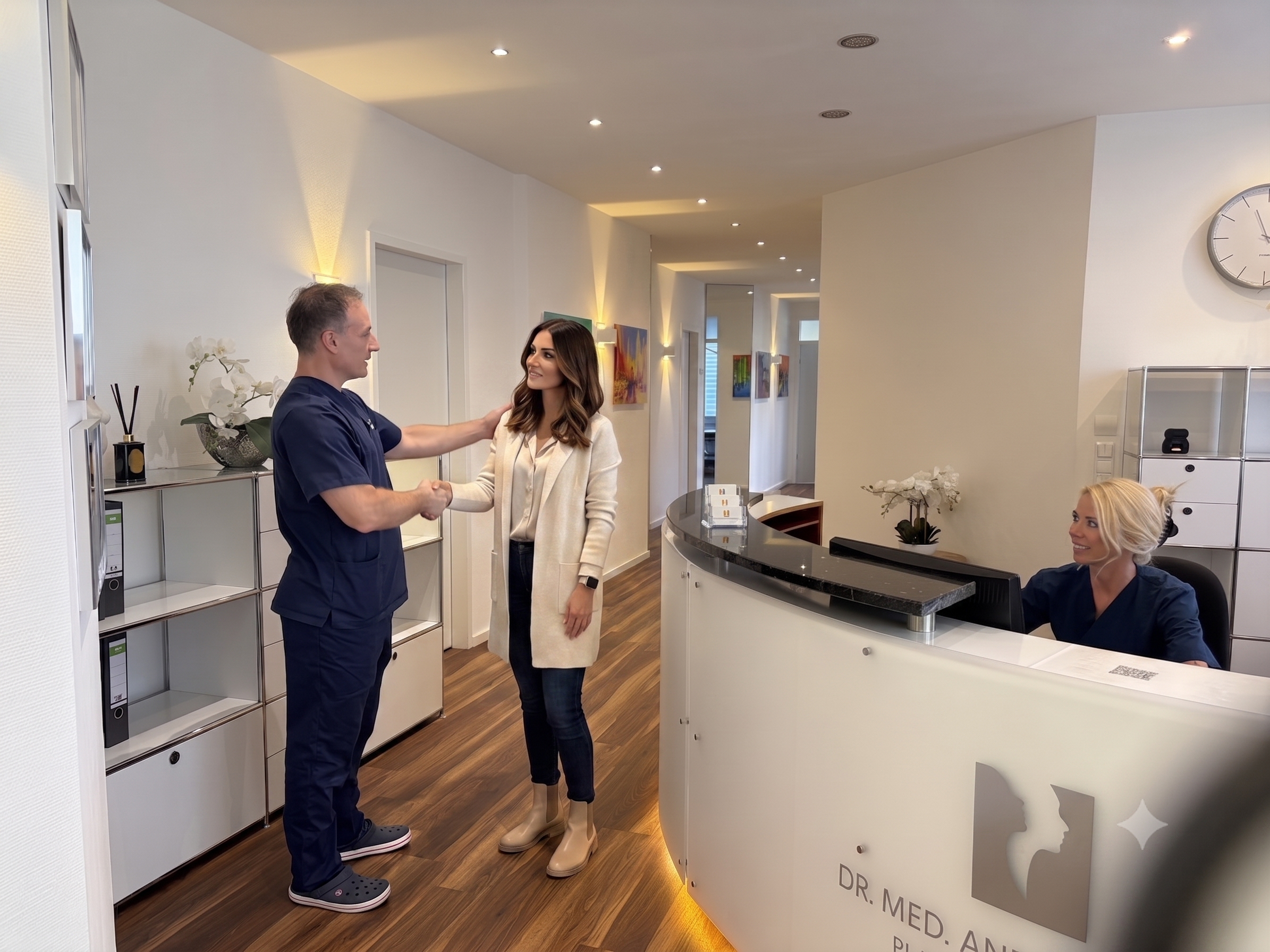 Herzlicher Empfang in der Praxisklinik Dr. Knapp